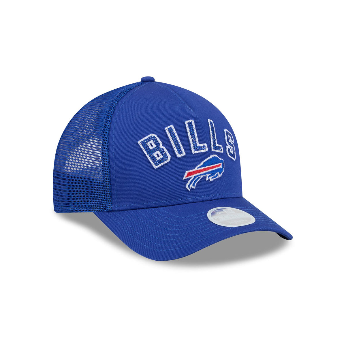 Buffalo Bills Sequin Wordmark Women's 9FORTY M-Crown A-Frame Trucker Hat