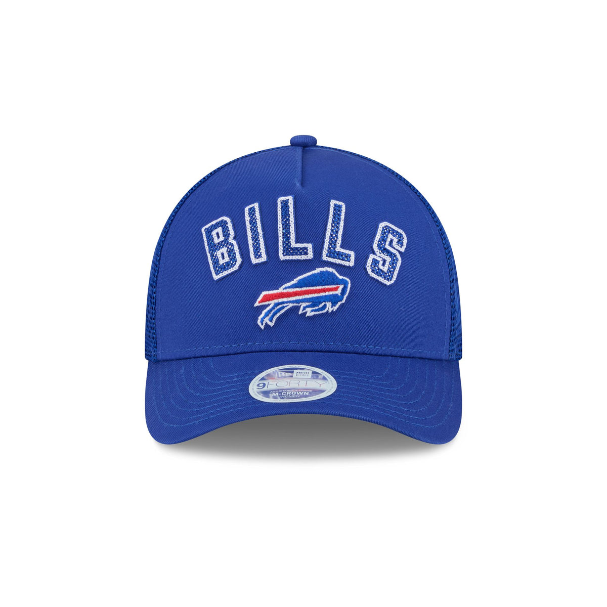 Buffalo Bills Sequin Wordmark Women's 9FORTY M-Crown A-Frame Trucker Hat