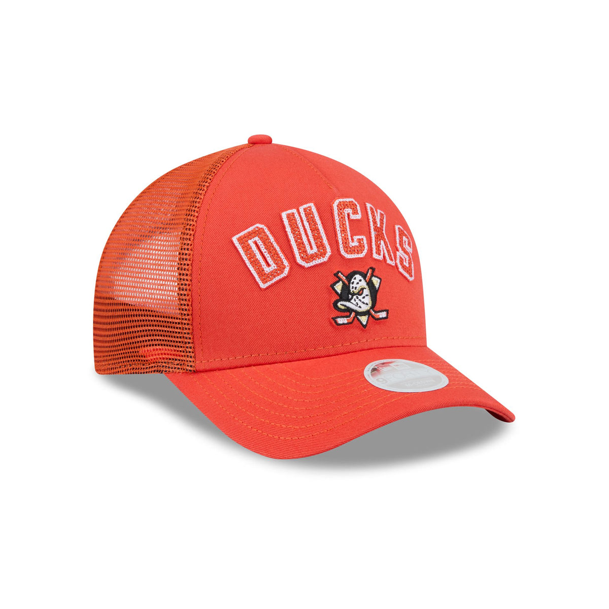 Anaheim Ducks Sequin Wordmark Women's 9FORTY M-Crown A-Frame Trucker Hat