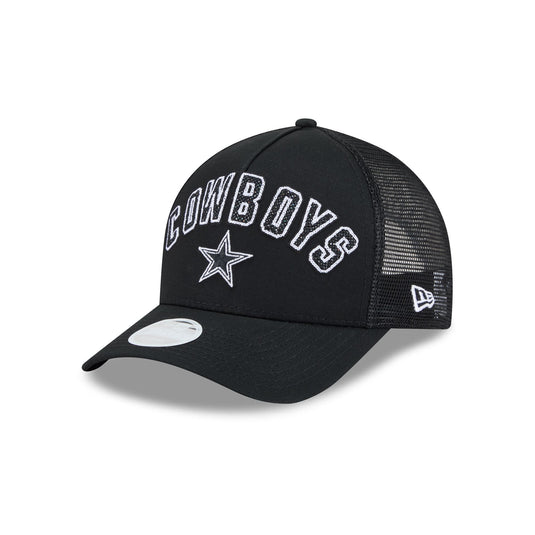 Dallas Cowboys Sequin Wordmark Women's 9FORTY M-Crown A-Frame Trucker Hat