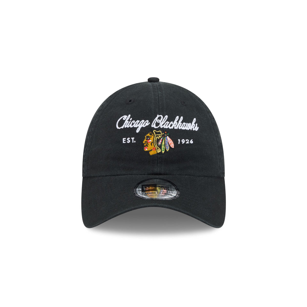 Chicago Blackhawks Script Wordmark Casual Classic Adjustable Hat