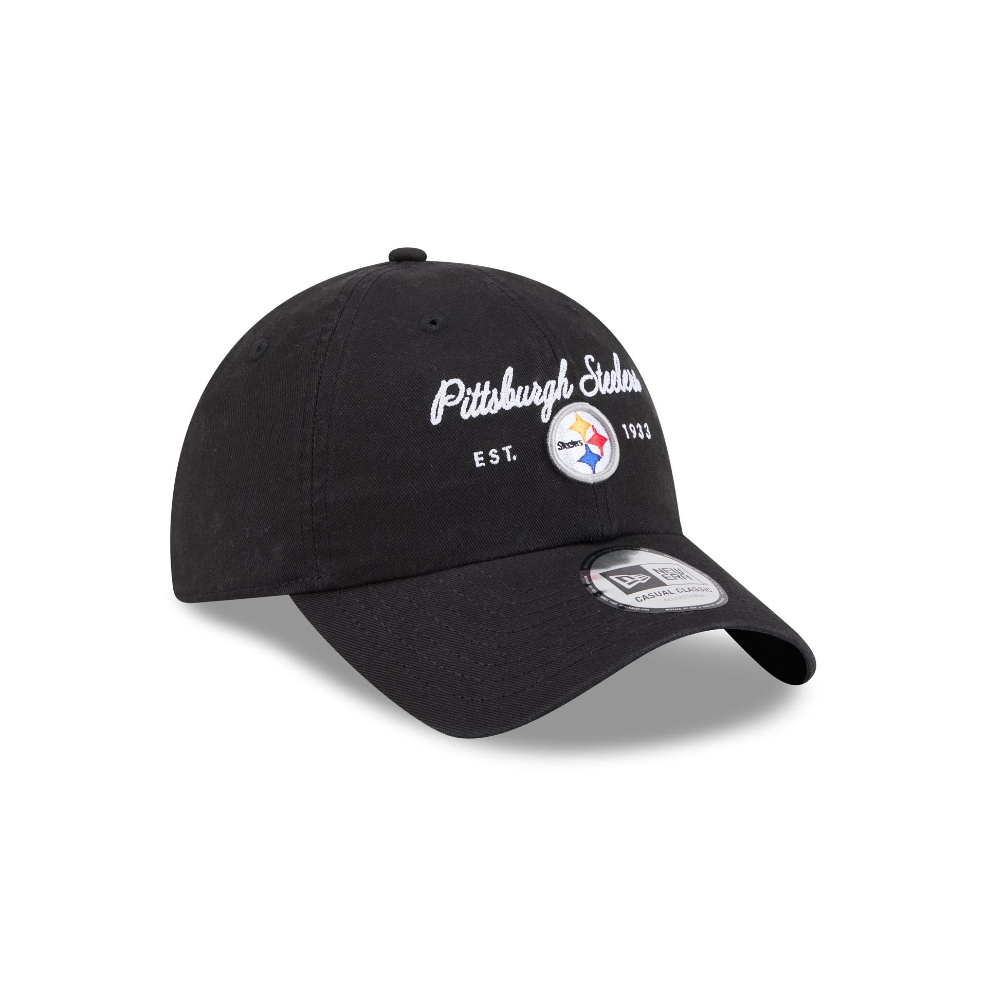 Pittsburgh Steelers Script Wordmark Casual Classic Adjustable Hat
