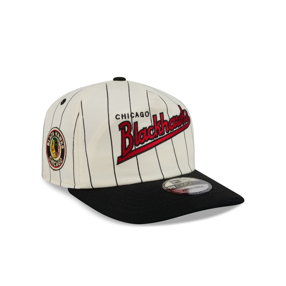 Chicago Blackhawks Chrome White Pinstripe 19TWENTY Snapback Hat