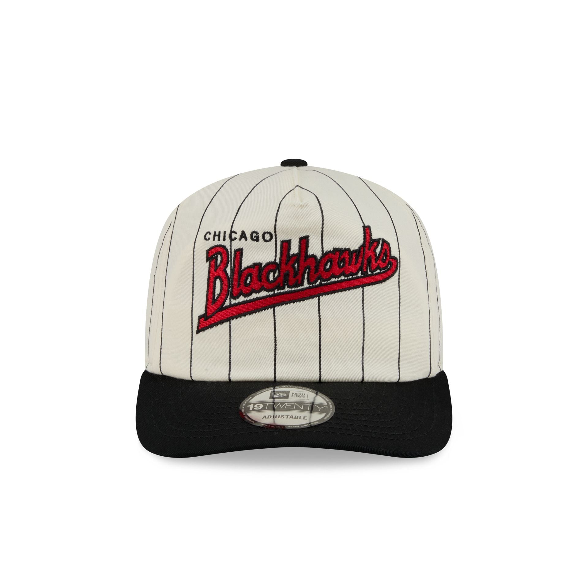 Chicago Blackhawks Chrome White Pinstripe 19TWENTY Snapback Hat