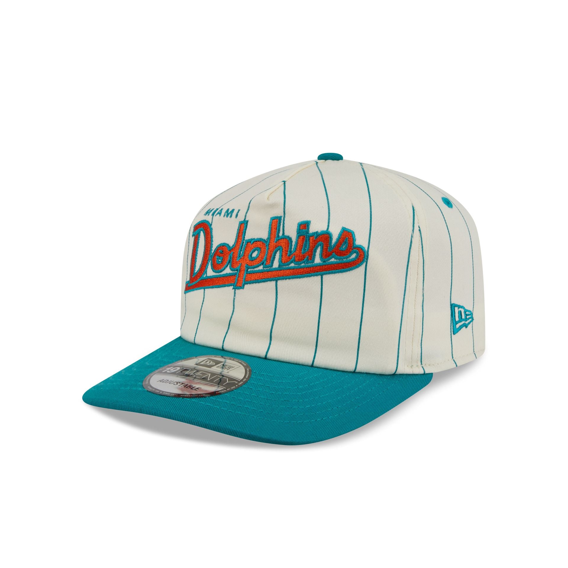 Miami Dolphins Chrome White Pinstripe 19TWENTY Snapback Hat