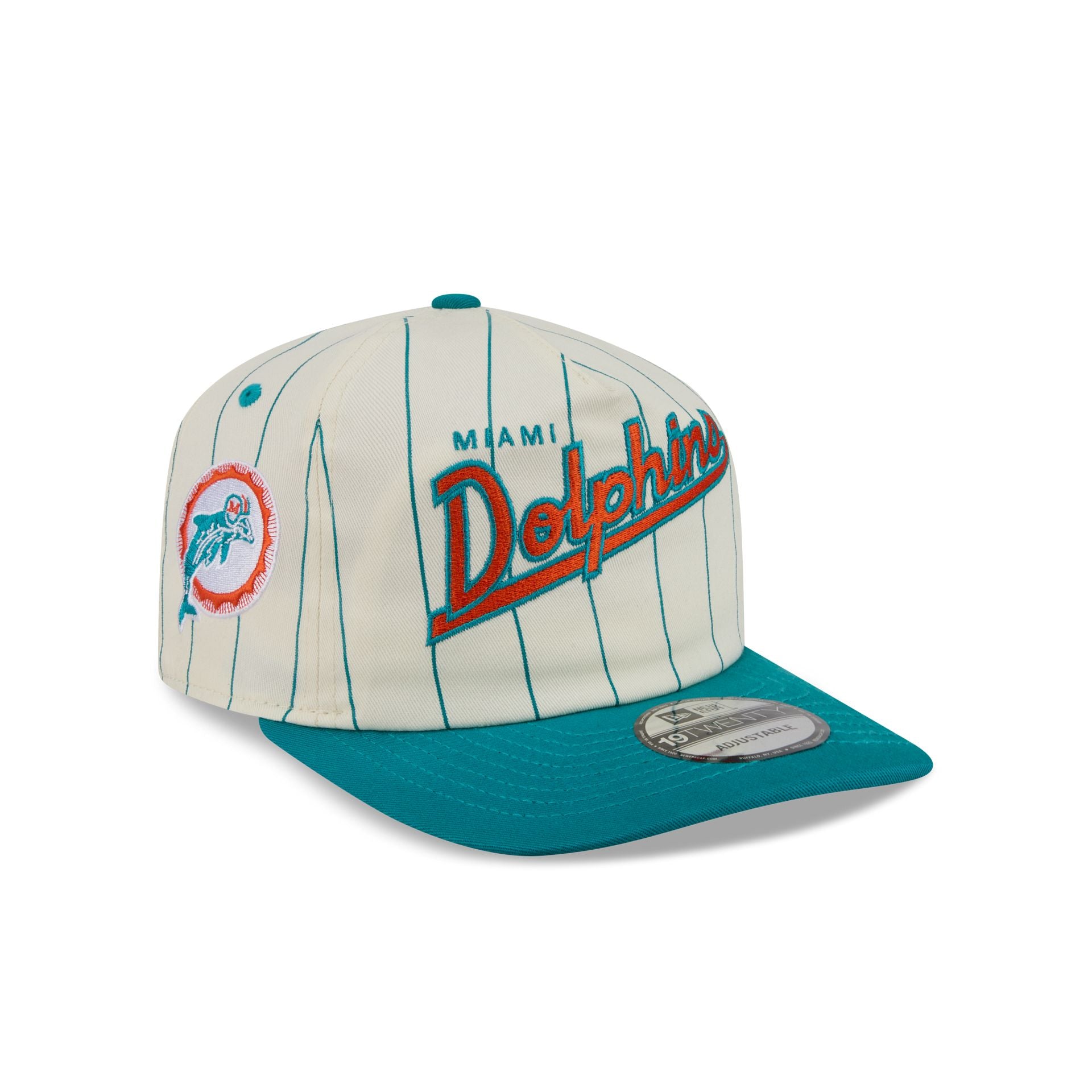 帽子 Chrome embroided Hiphop cap Miami Dolphins Chrome White Pinstripe 19TWENTY Snapback Hat – New
