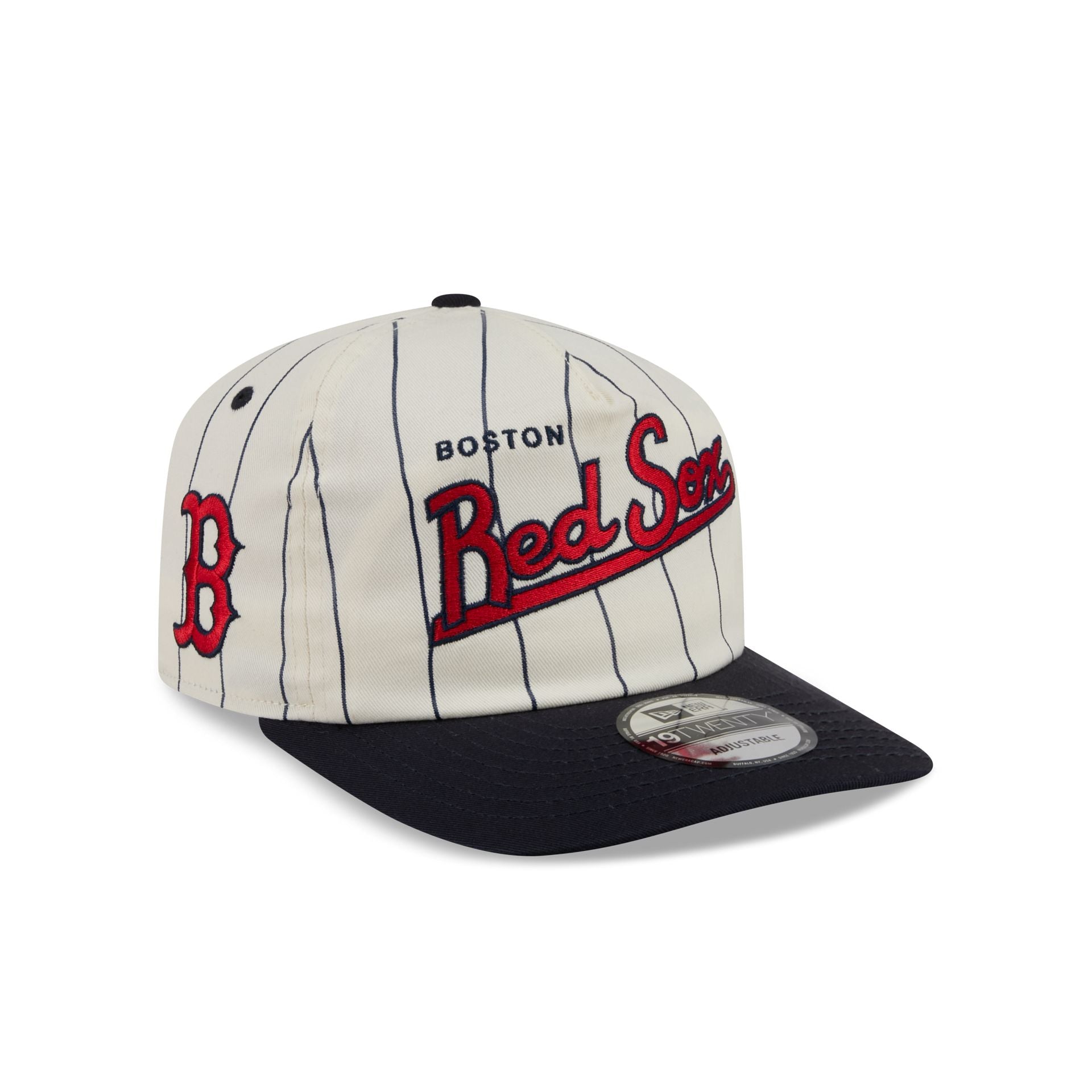 Boston Red Sox Chrome White Pinstripe 19TWENTY Snapback Hat