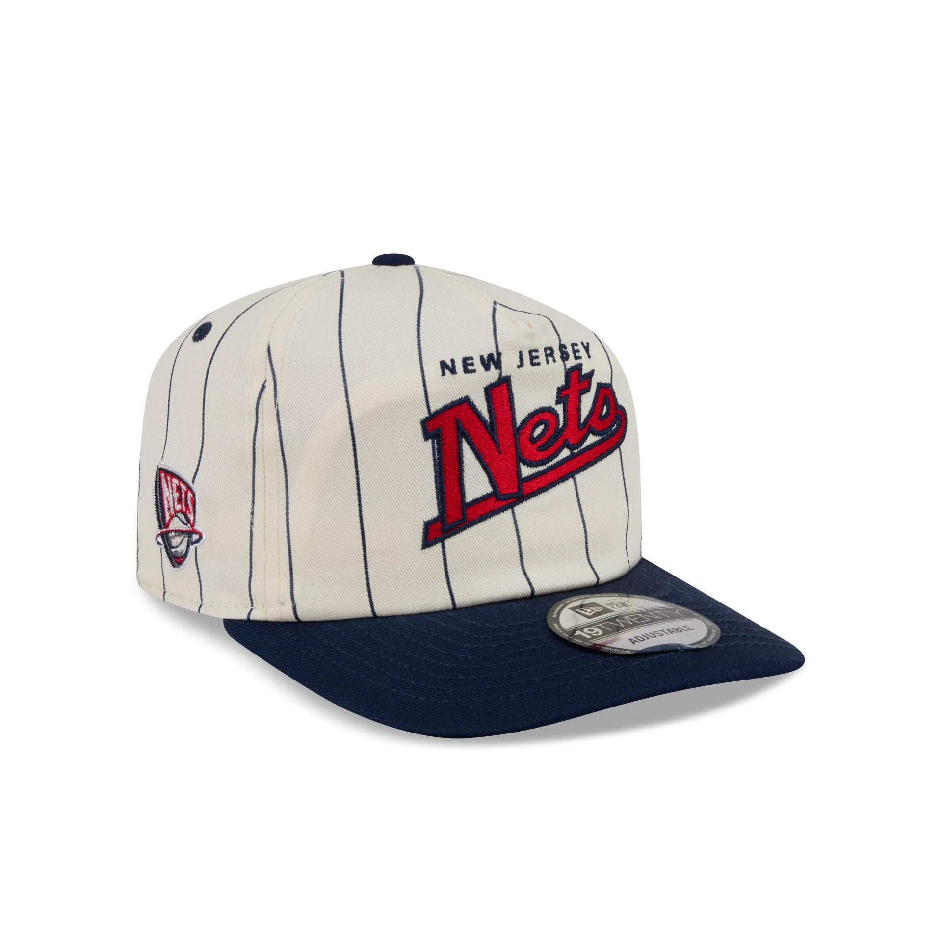 New Jersey Nets Chrome White Pinstripe 19TWENTY Snapback Hat – New