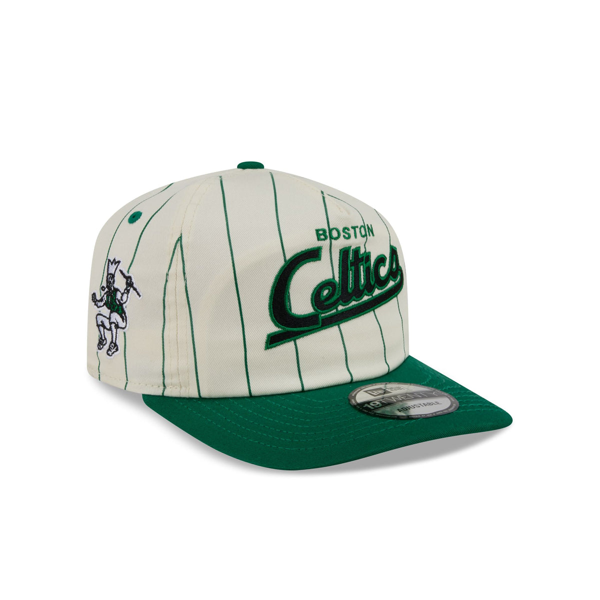 Boston Celtics Chrome White Pinstripe 19TWENTY Snapback Hat