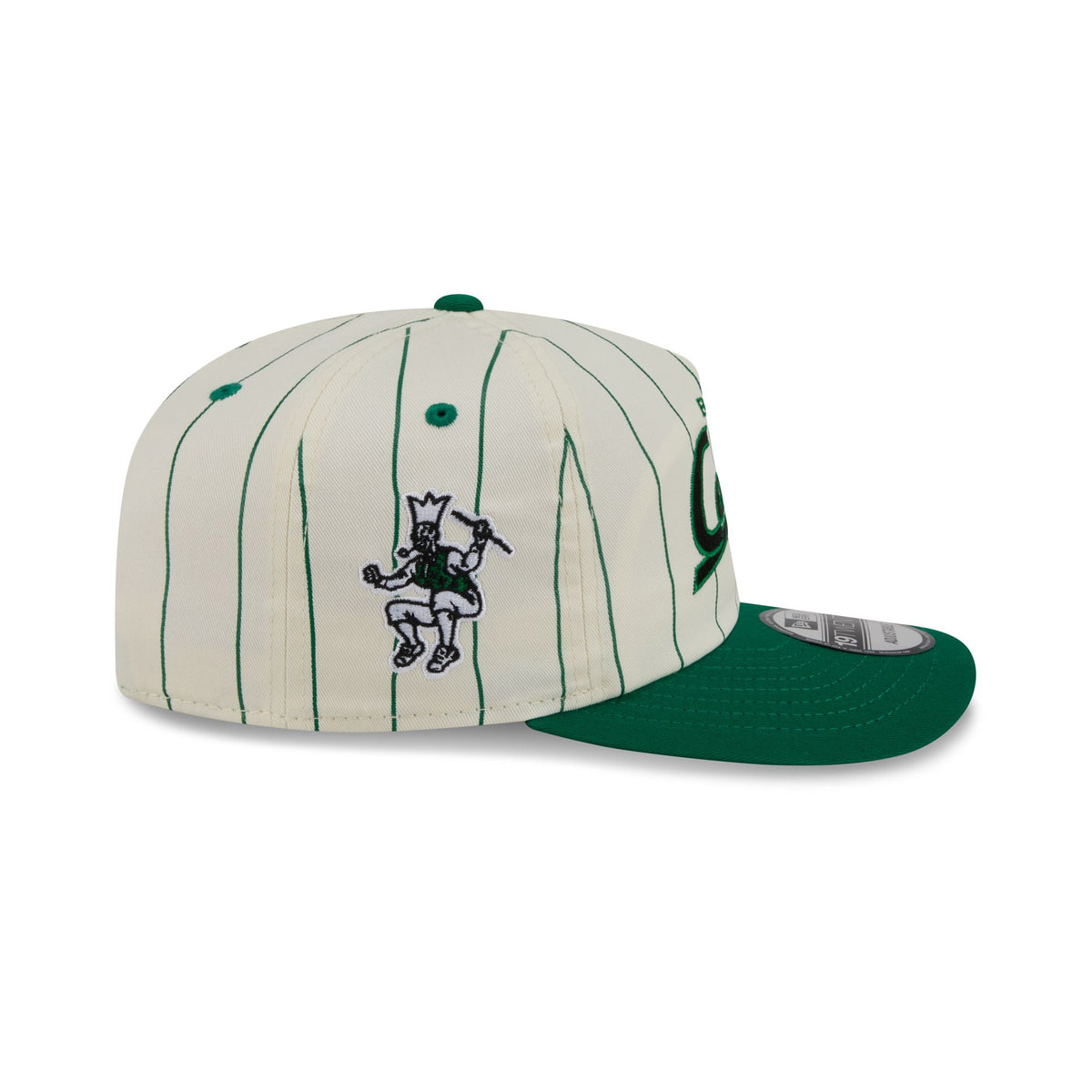 Boston Celtics Chrome White Pinstripe 19TWENTY Snapback Hat