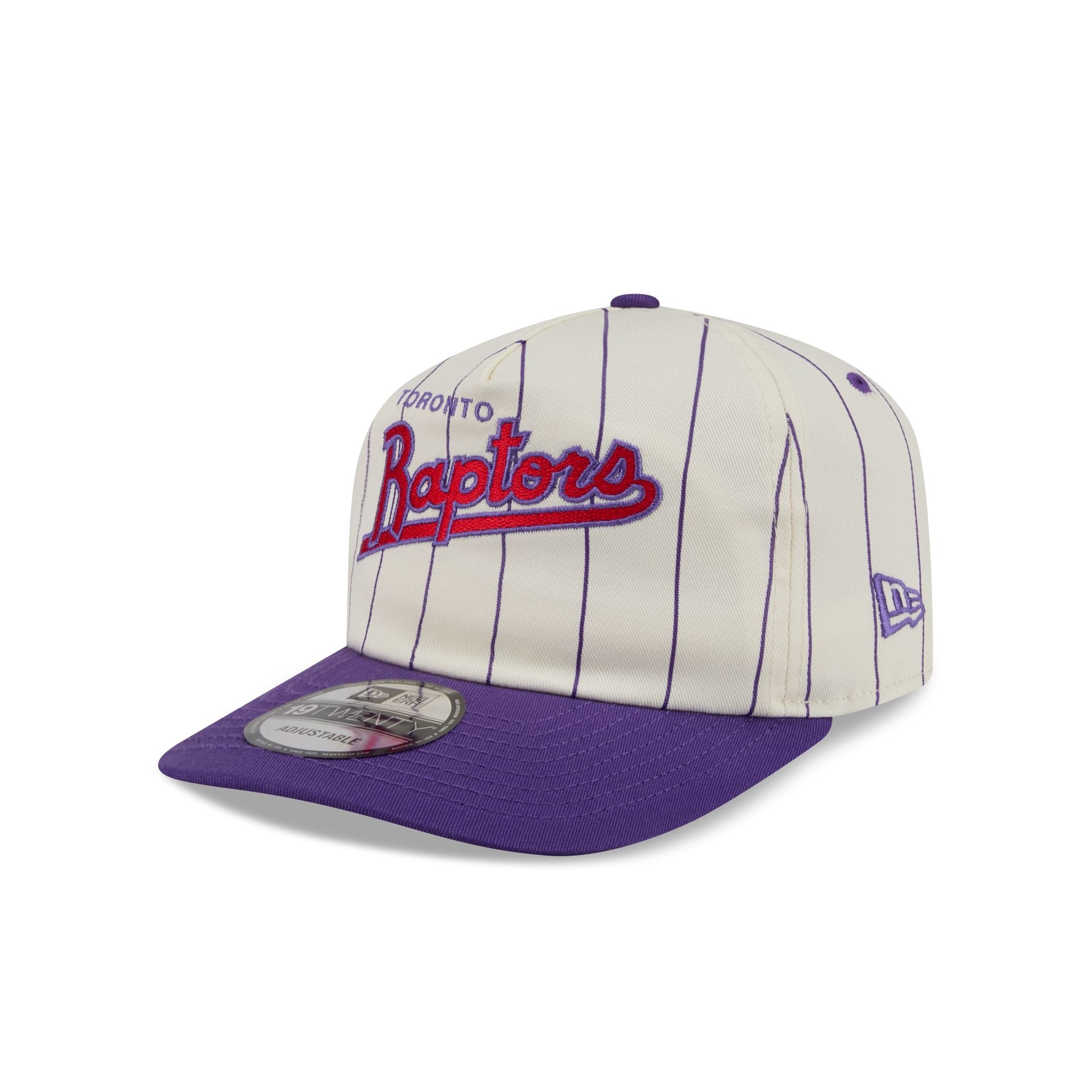 Toronto Raptors Chrome White Pinstripe 19TWENTY Snapback Hat