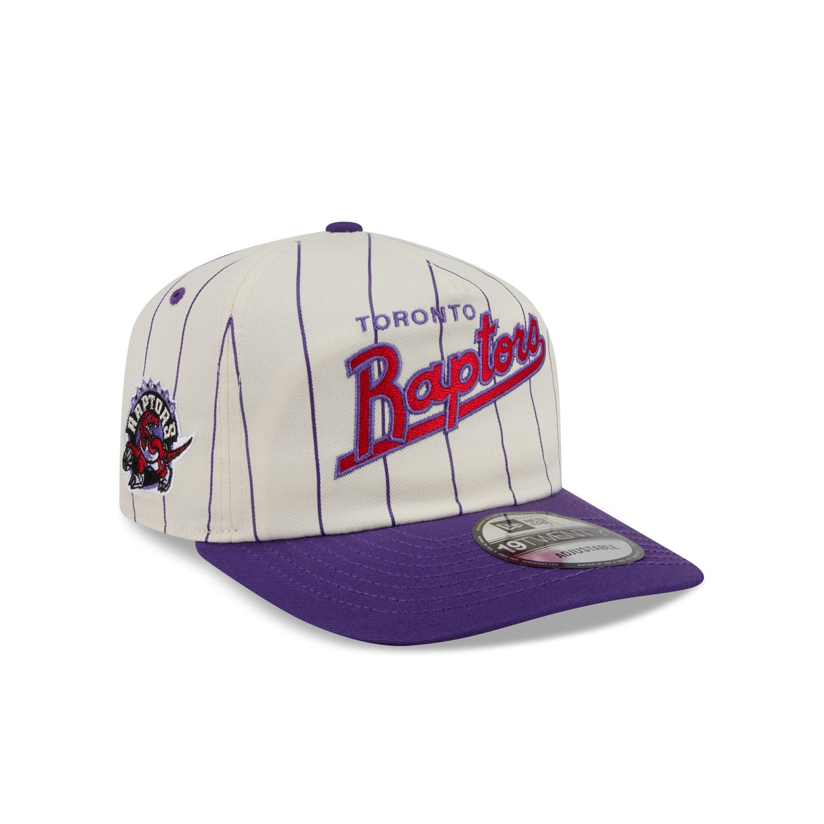 Toronto Raptors Chrome White Pinstripe 19TWENTY Snapback Hat