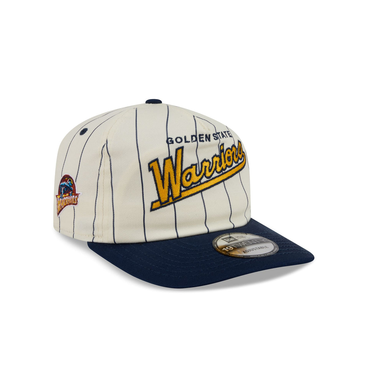 Golden State Warriors Chrome White Pinstripe 19TWENTY Snapback Hat