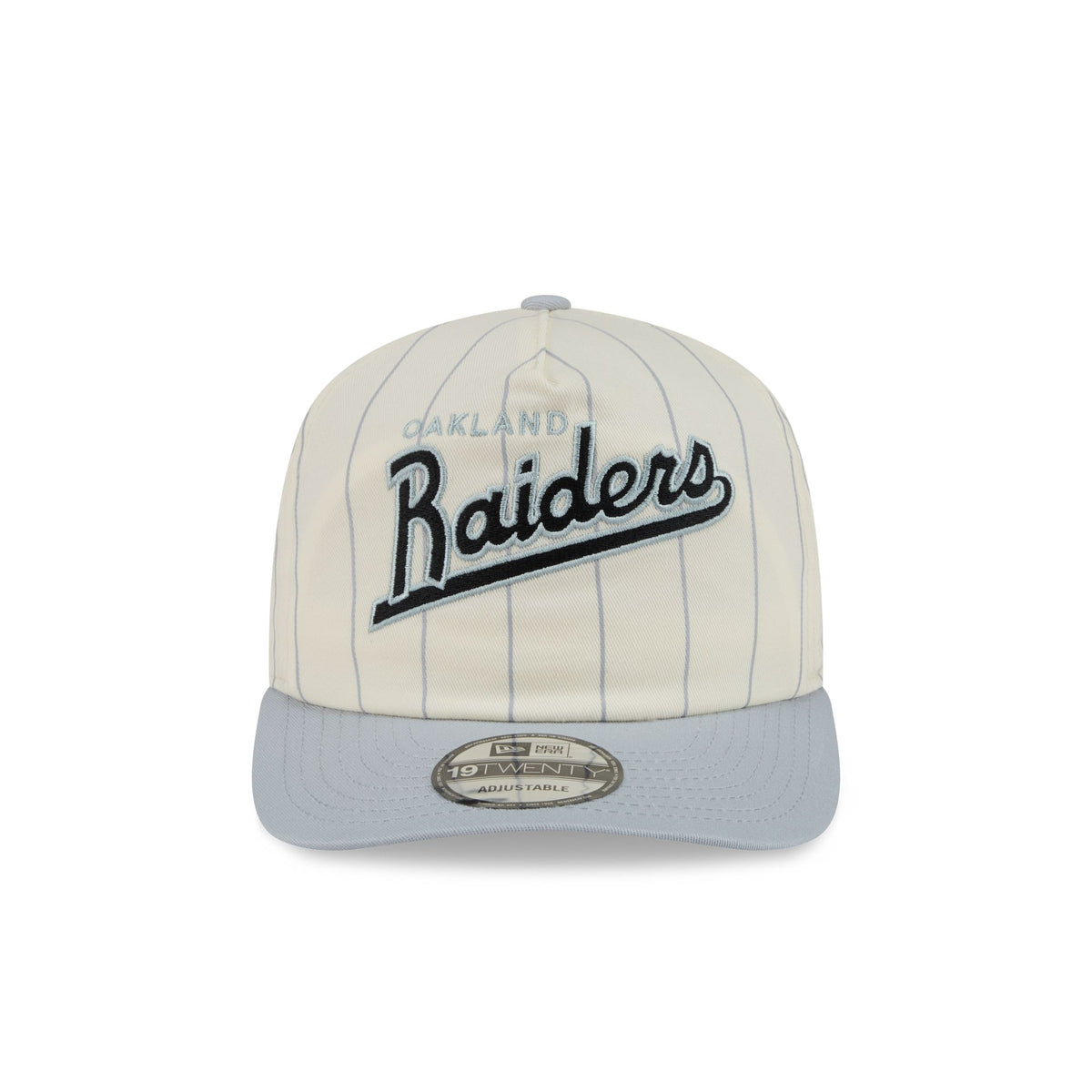 Las Vegas Raiders Chrome White Pinstripe 19TWENTY Snapback Hat