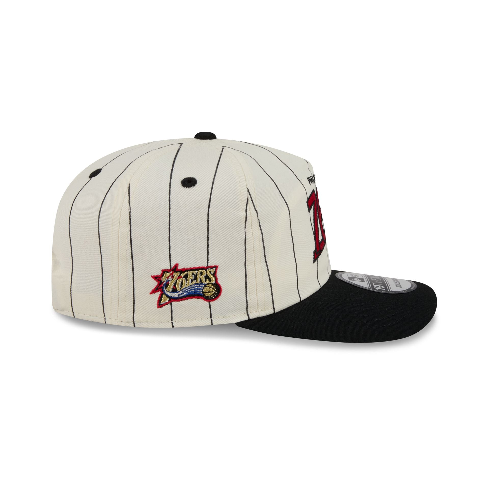 Philadelphia 76ers Chrome White Pinstripe 19TWENTY Snapback Hat