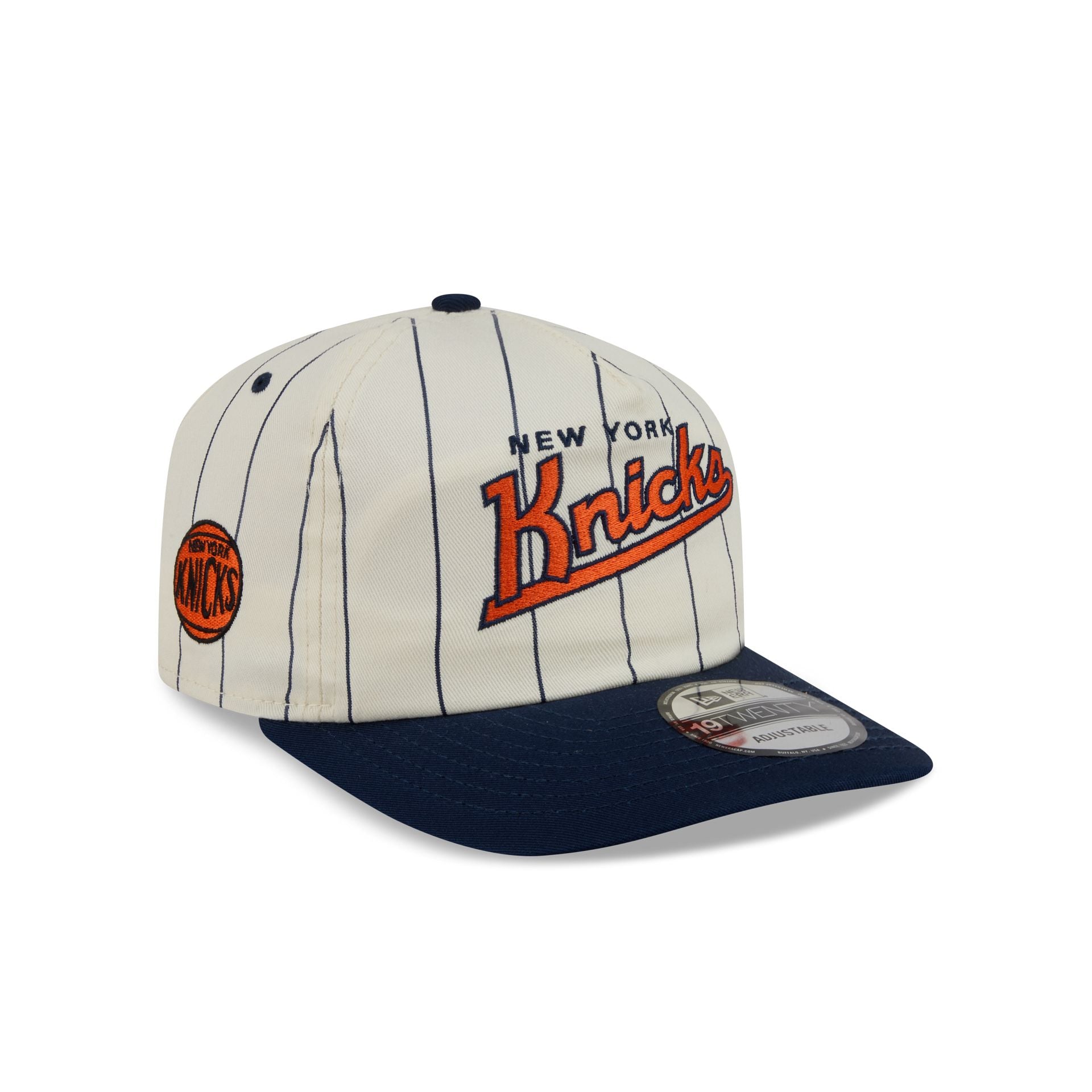 New York Knicks Chrome White Pinstripe 19TWENTY Snapback Hat
