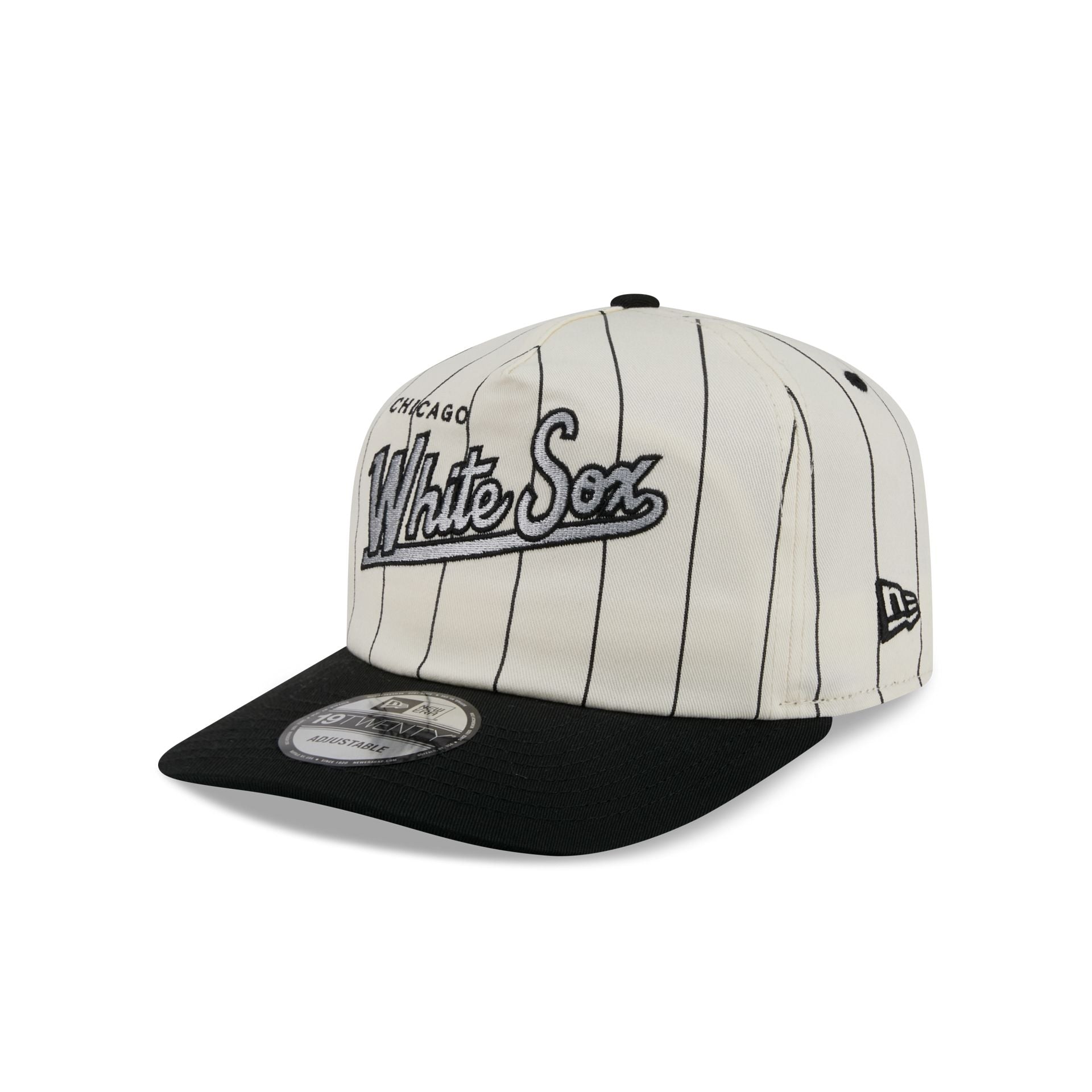 Chicago White Sox Chrome White Pinstripe 19TWENTY Snapback Hat