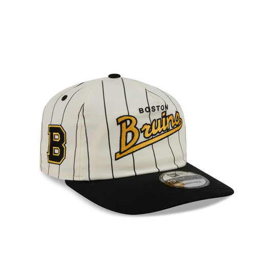 Boston Bruins Chrome White Pinstripe 19TWENTY Snapback Hat