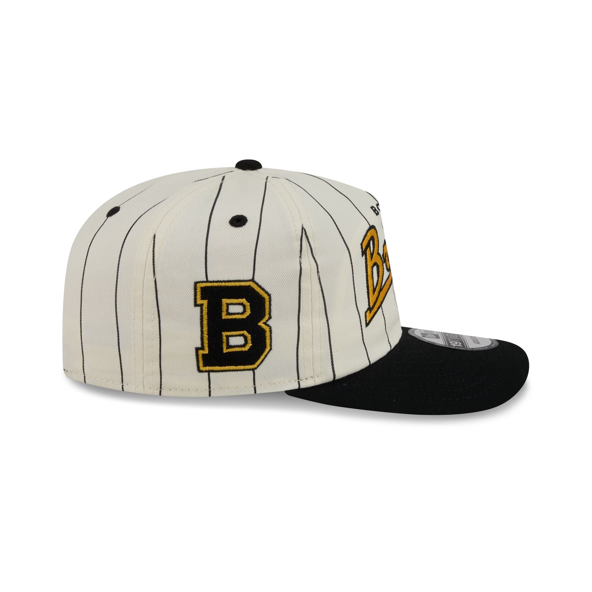 Boston Bruins Chrome White Pinstripe 19TWENTY Snapback Hat