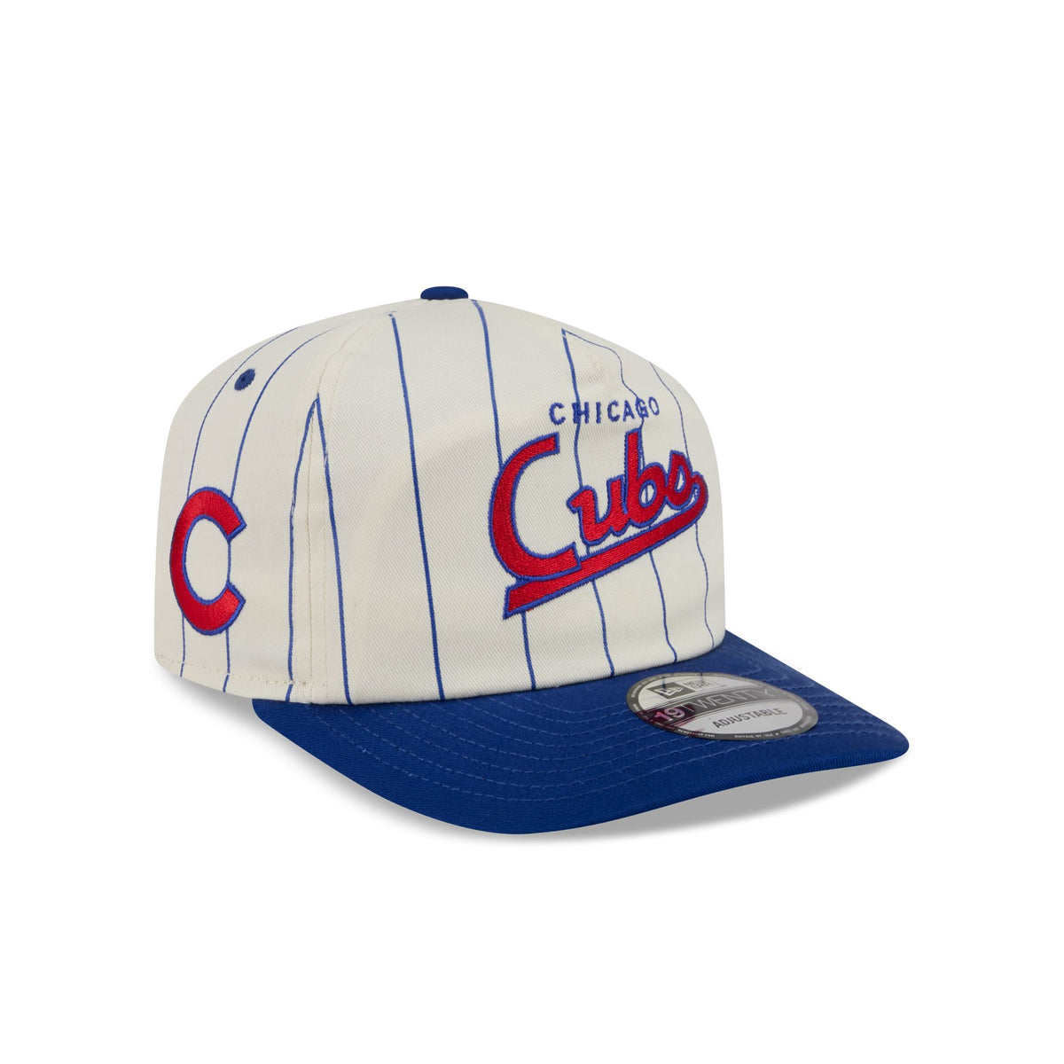 Chicago Cubs Chrome White Pinstripe 19TWENTY Snapback Hat