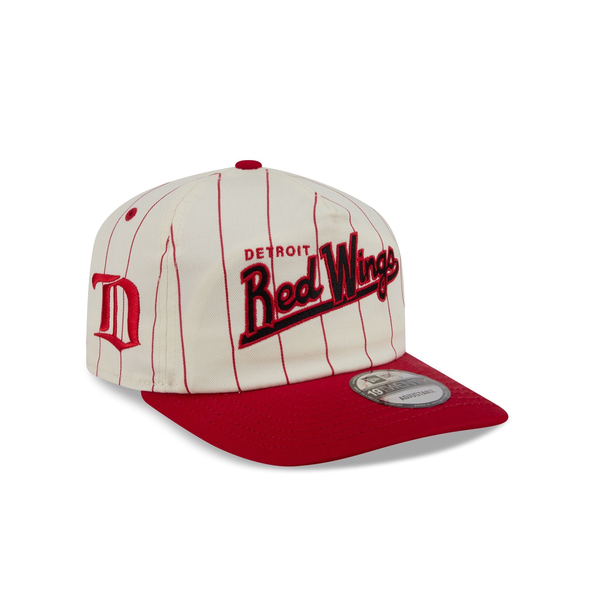 Detroit Red Wings Chrome White Pinstripe 19TWENTY Snapback Hat