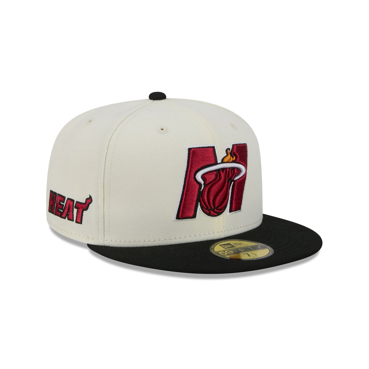 Miami Heat Deceptor Chrome White 59FIFTY Fitted Hat