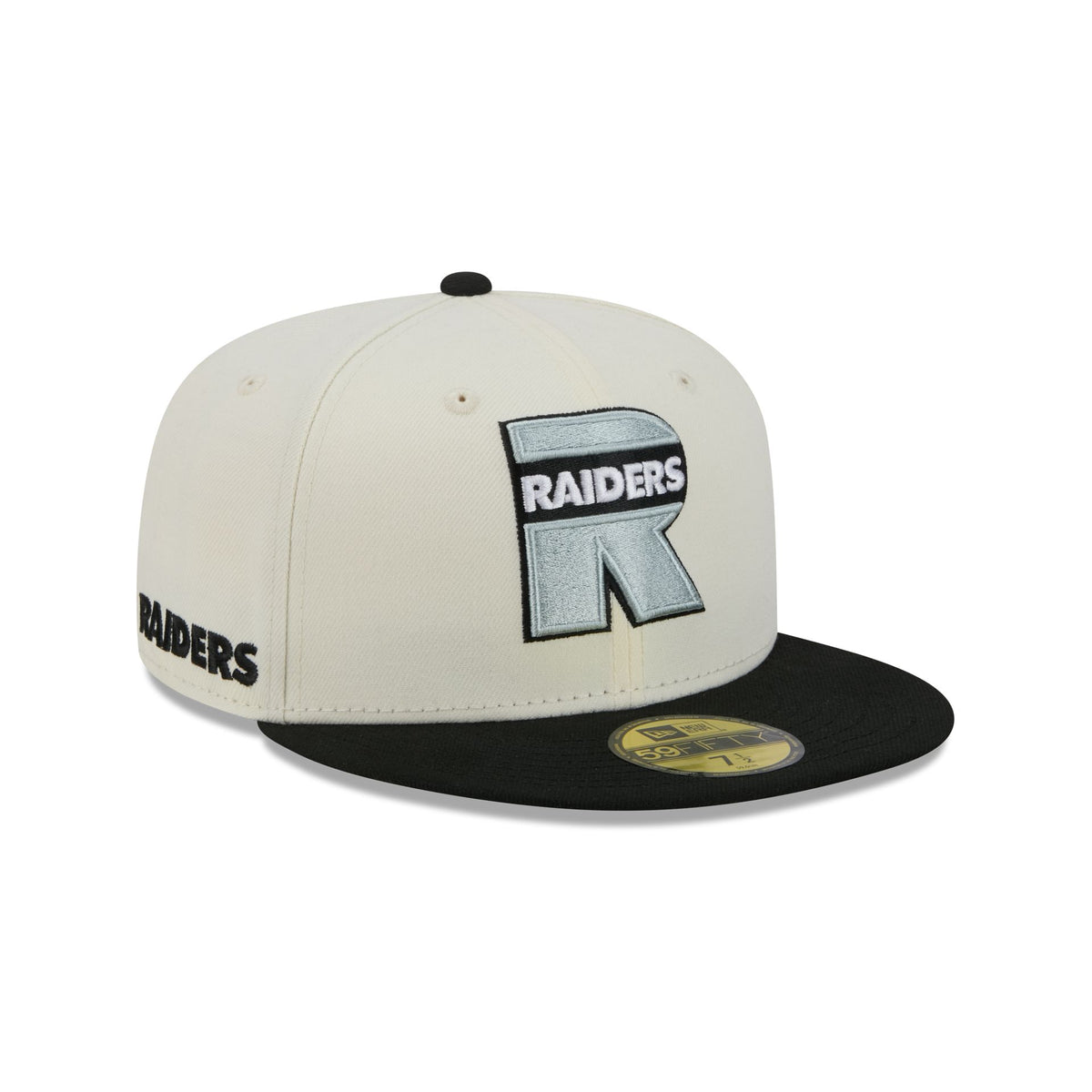 Las Vegas Raiders Deceptor Chrome White 59FIFTY Fitted Hat