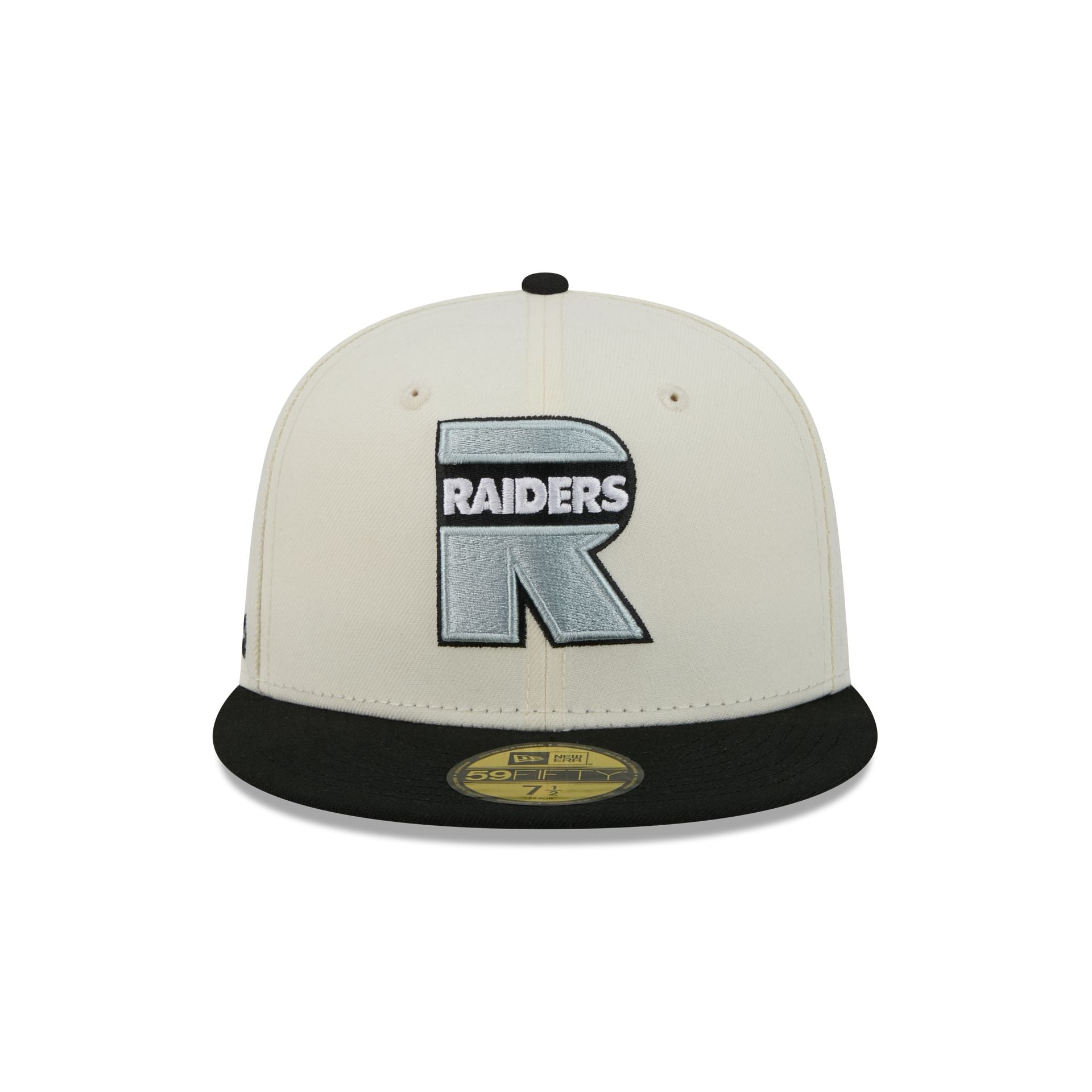 Las Vegas Raiders Deceptor Chrome White 59FIFTY Fitted Hat