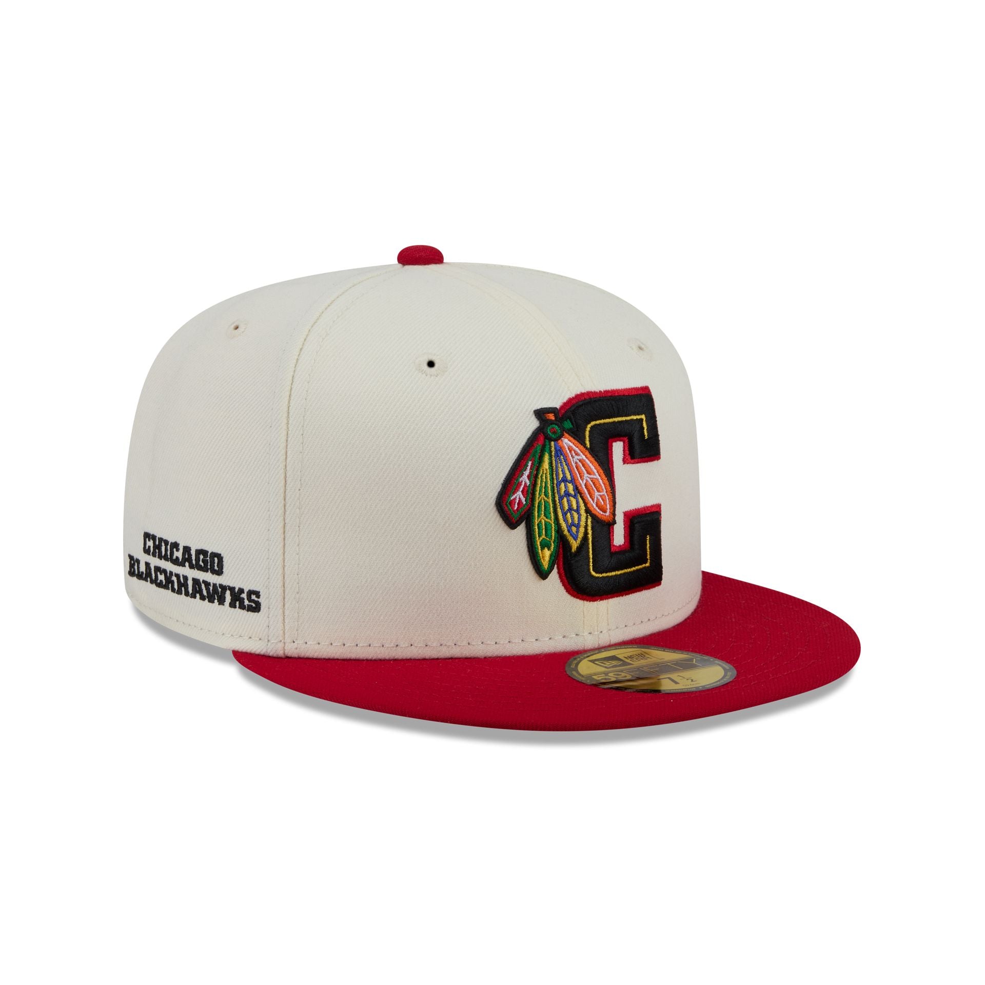 Chicago Blackhawks Deceptor Chrome White 59FIFTY Fitted Hat