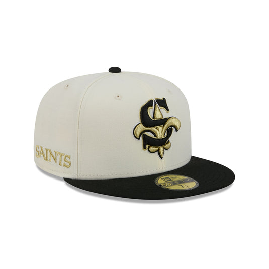 New Orleans Saints Deceptor Chrome White 59FIFTY Fitted Hat