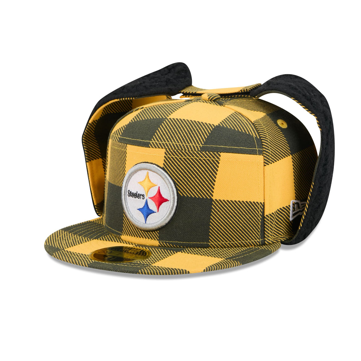 Pittsburgh Steelers Plaid Split Panel Dog Ear 59FIFTY Fitted Hat