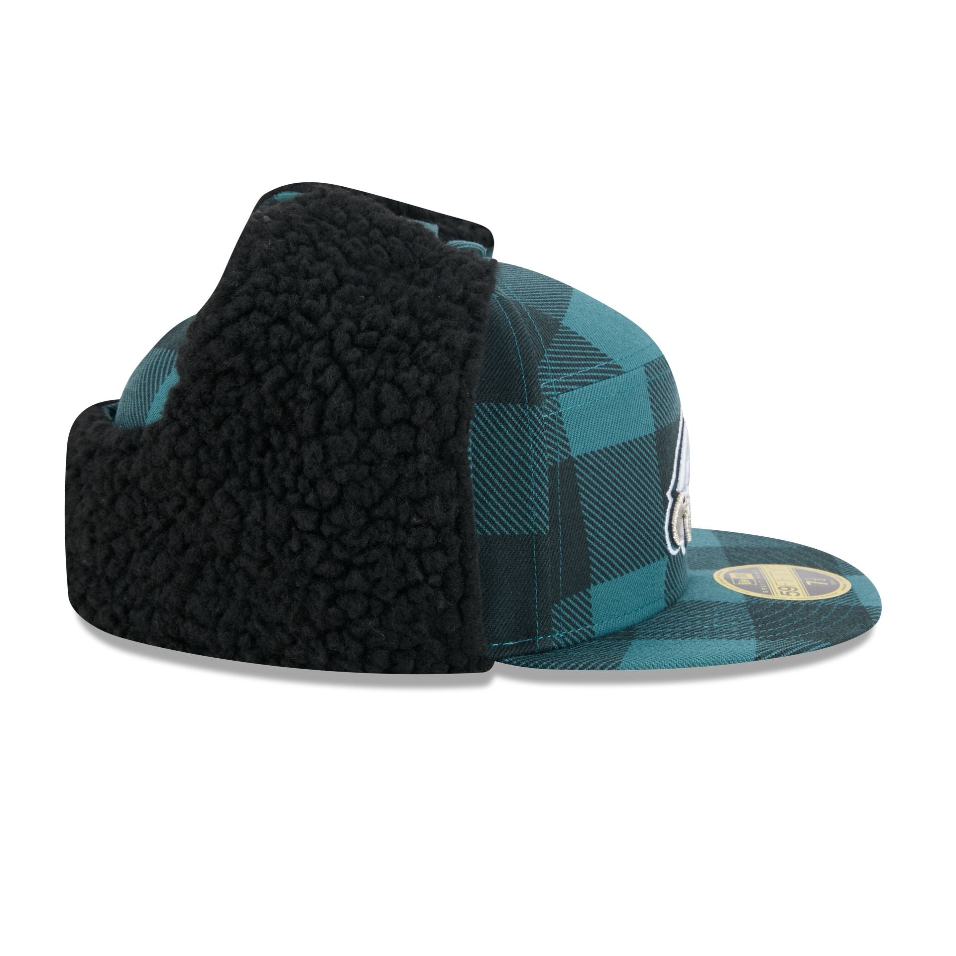 Philadelphia Eagles Plaid Split Panel Dog Ear 59FIFTY Fitted Hat