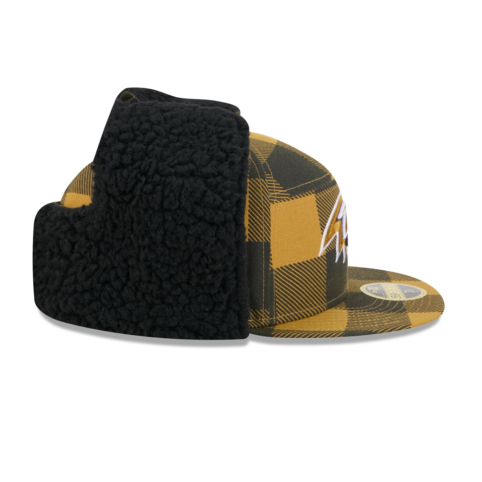 Baltimore Ravens Plaid Split Panel Dog Ear 59FIFTY Fitted Hat