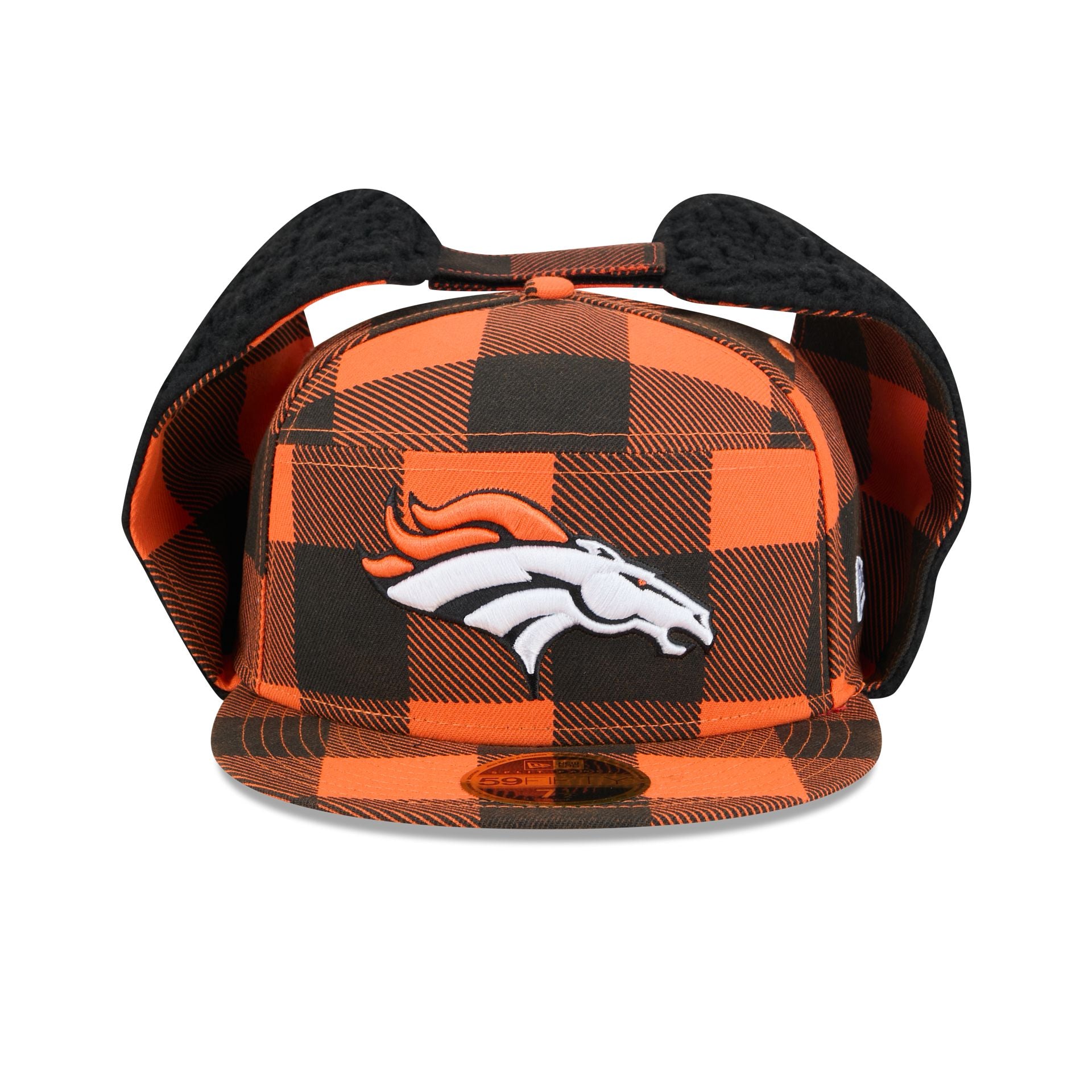 Denver Broncos Plaid Split Panel Dog Ear 59FIFTY Fitted Hat