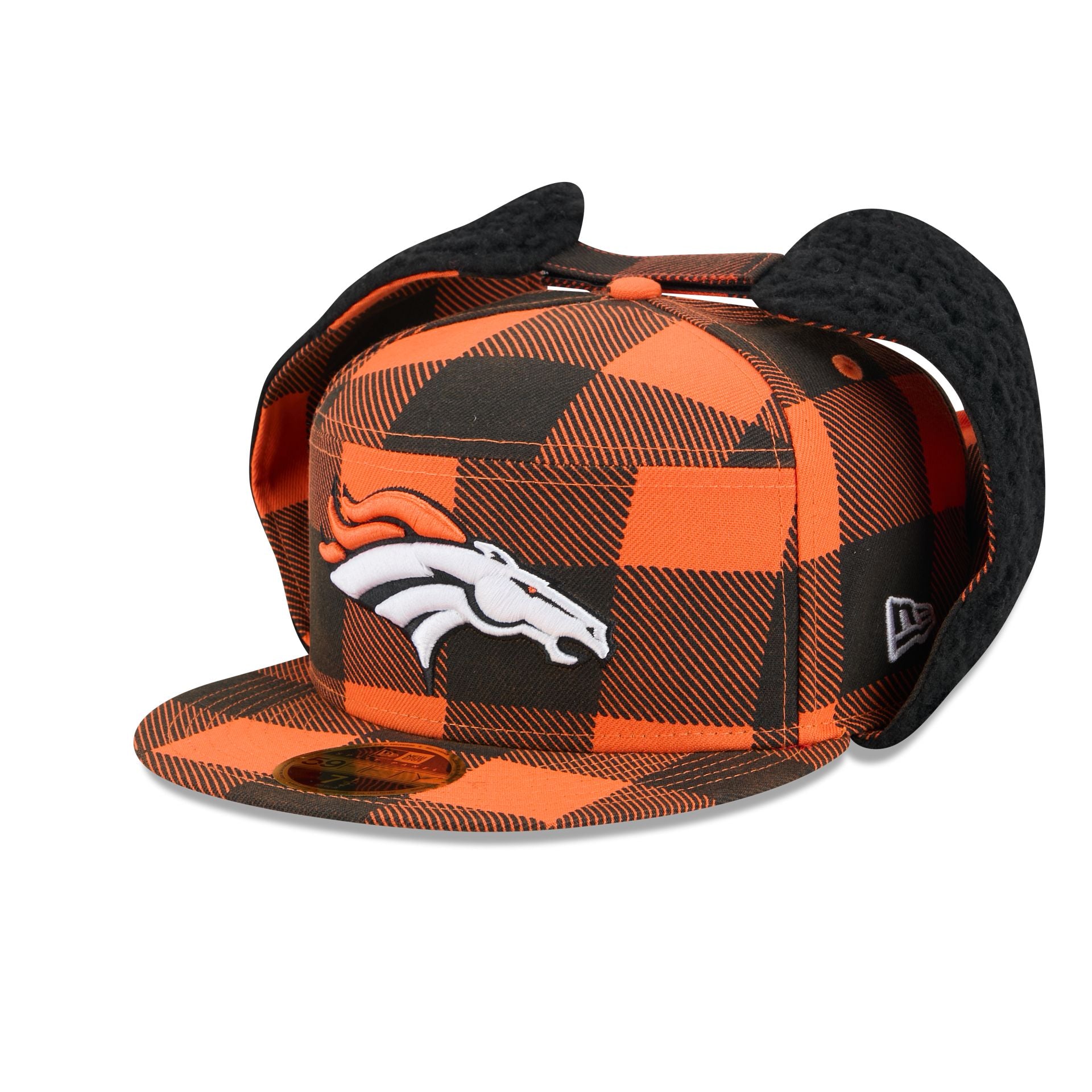 Denver Broncos Plaid Split Panel Dog Ear 59FIFTY Fitted Hat