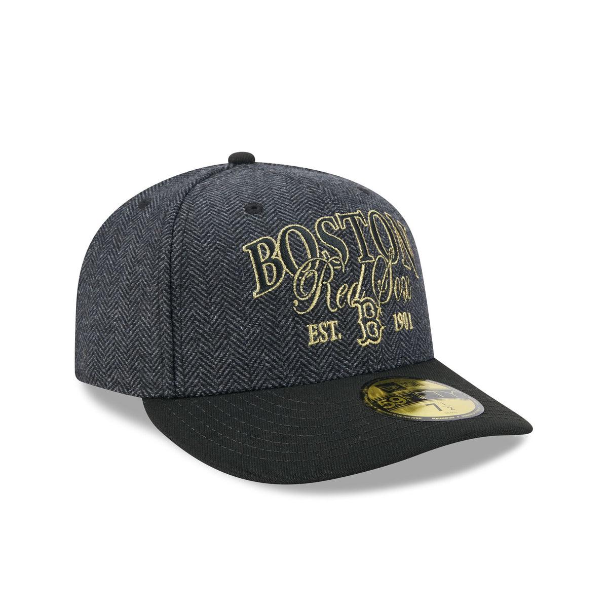 Boston Red Sox Black Faux Wool 59FIFTY Fitted Hat