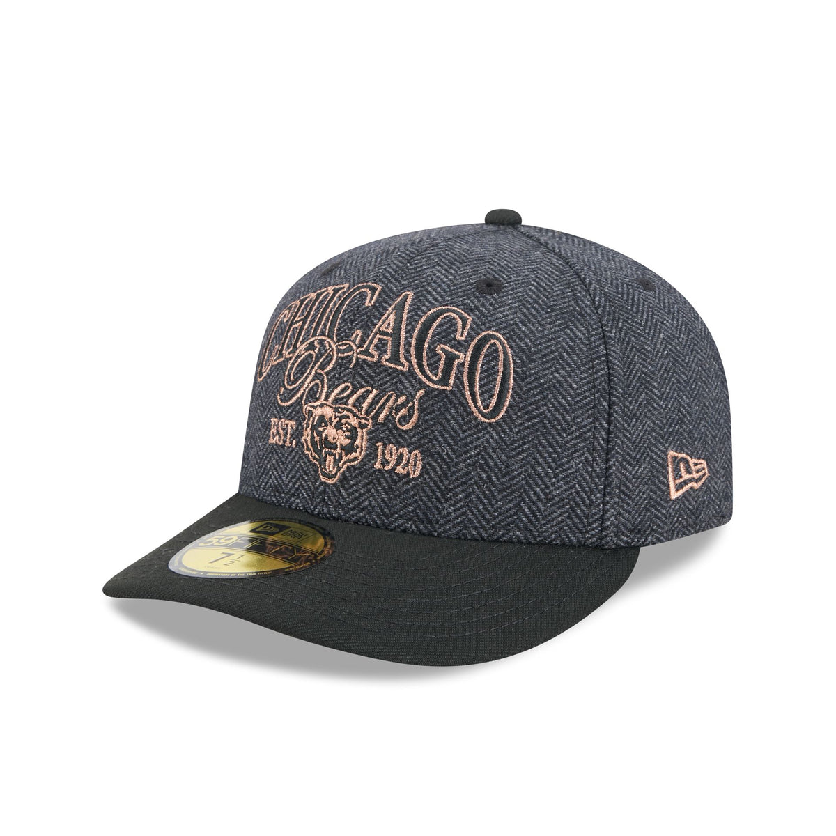 Chicago Bears Black Faux Wool 59FIFTY Fitted Hat