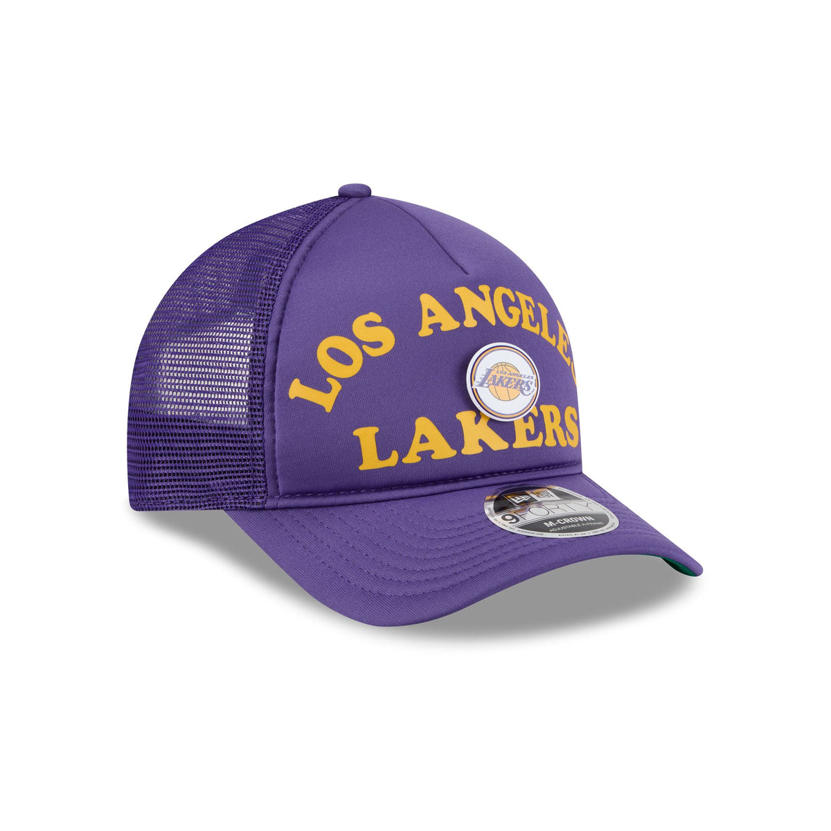 Los Angeles Lakers Button 9FORTY M-Crown A-Frame Trucker Hat
