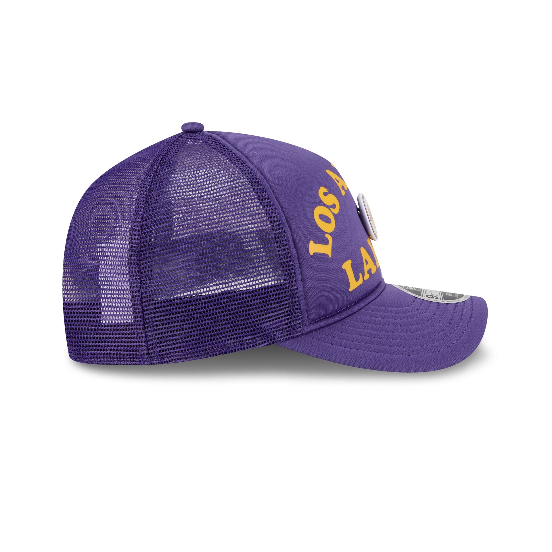 Los Angeles Lakers Button 9FORTY M-Crown A-Frame Trucker Hat