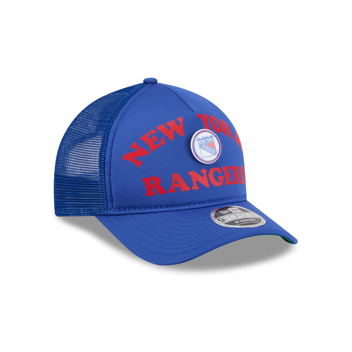 New York Rangers Button 9FORTY M-Crown A-Frame Trucker Hat