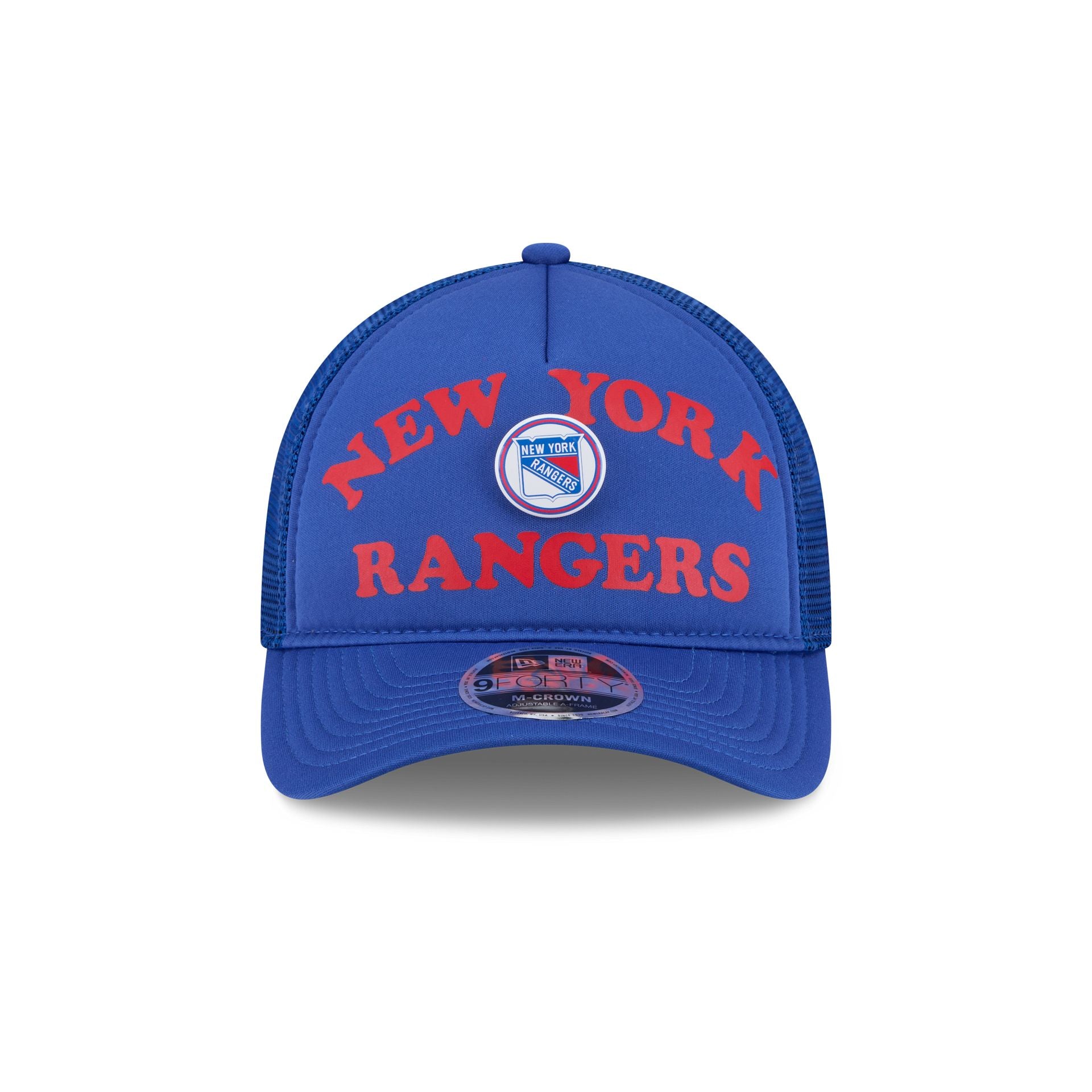 New York Rangers Button 9FORTY M-Crown A-Frame Trucker Hat