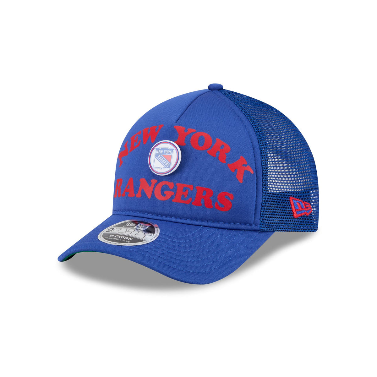 New York Rangers Button 9FORTY M-Crown A-Frame Trucker Hat