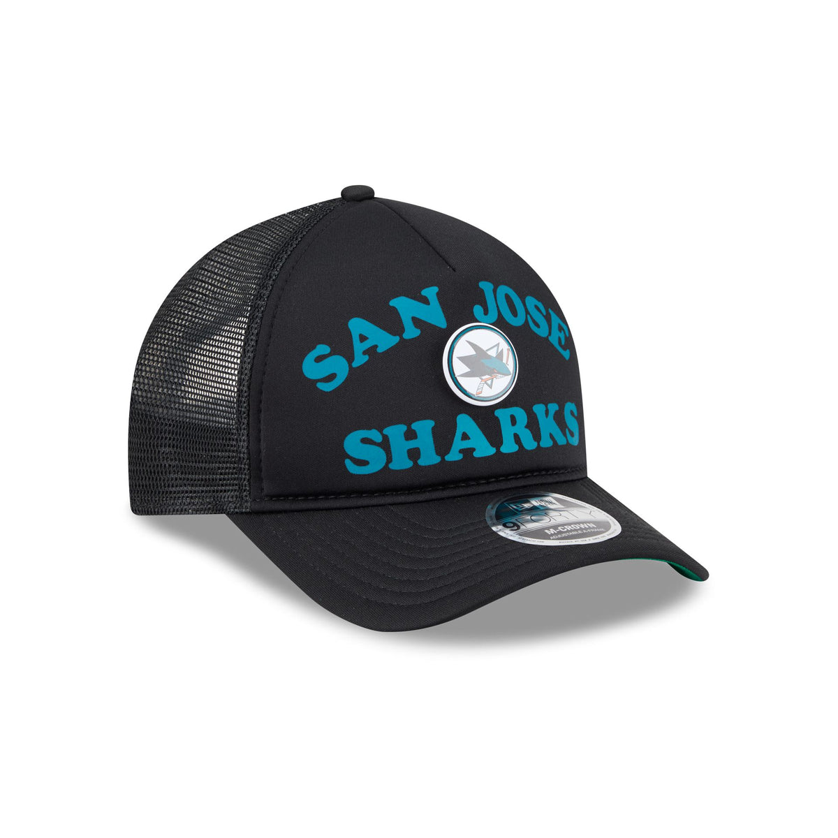 San Jose Sharks Button 9FORTY M-Crown A-Frame Trucker Hat