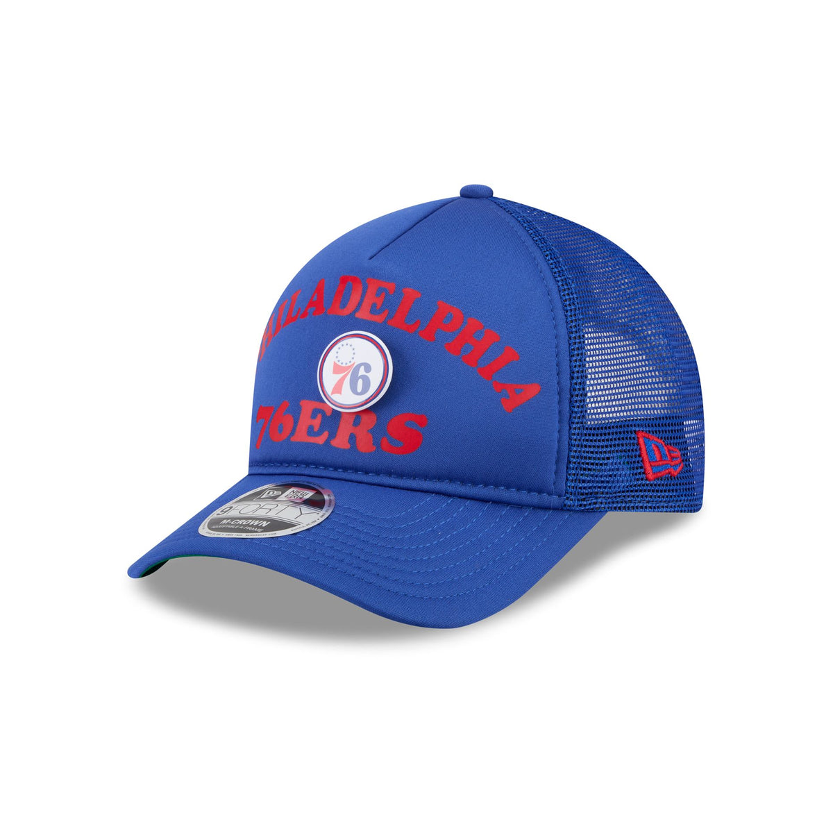 Philadelphia 76ers Button 9FORTY M-Crown A-Frame Trucker Hat