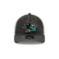 San Jose Sharks Frayed Logo 9FORTY M-Crown A-Frame Trucker Hat