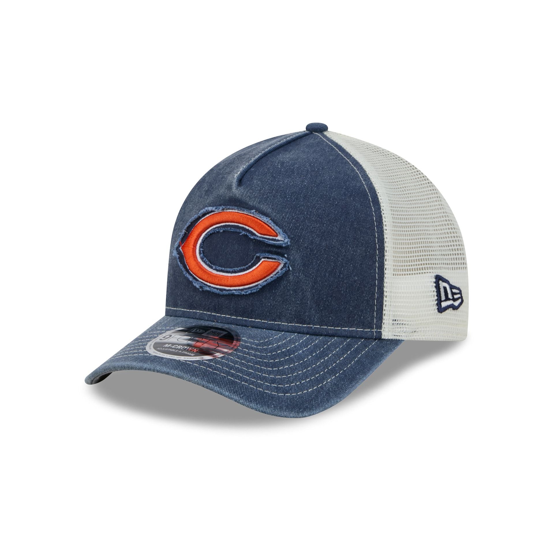 Chicago Bears Frayed Logo 9FORTY M-Crown A-Frame Trucker Hat