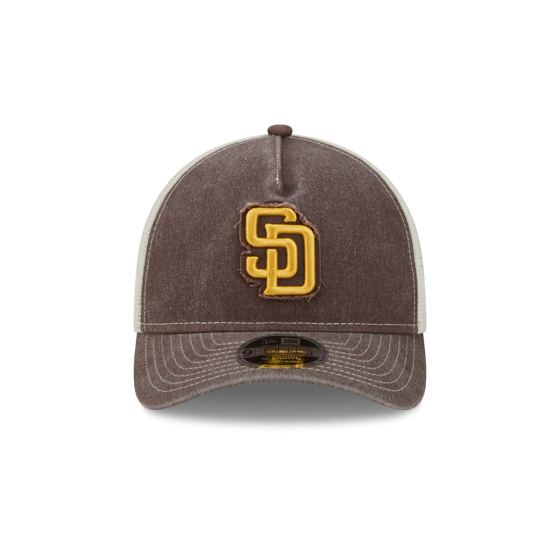 San Diego Padres Frayed Logo 9FORTY M-Crown A-Frame Trucker Hat
