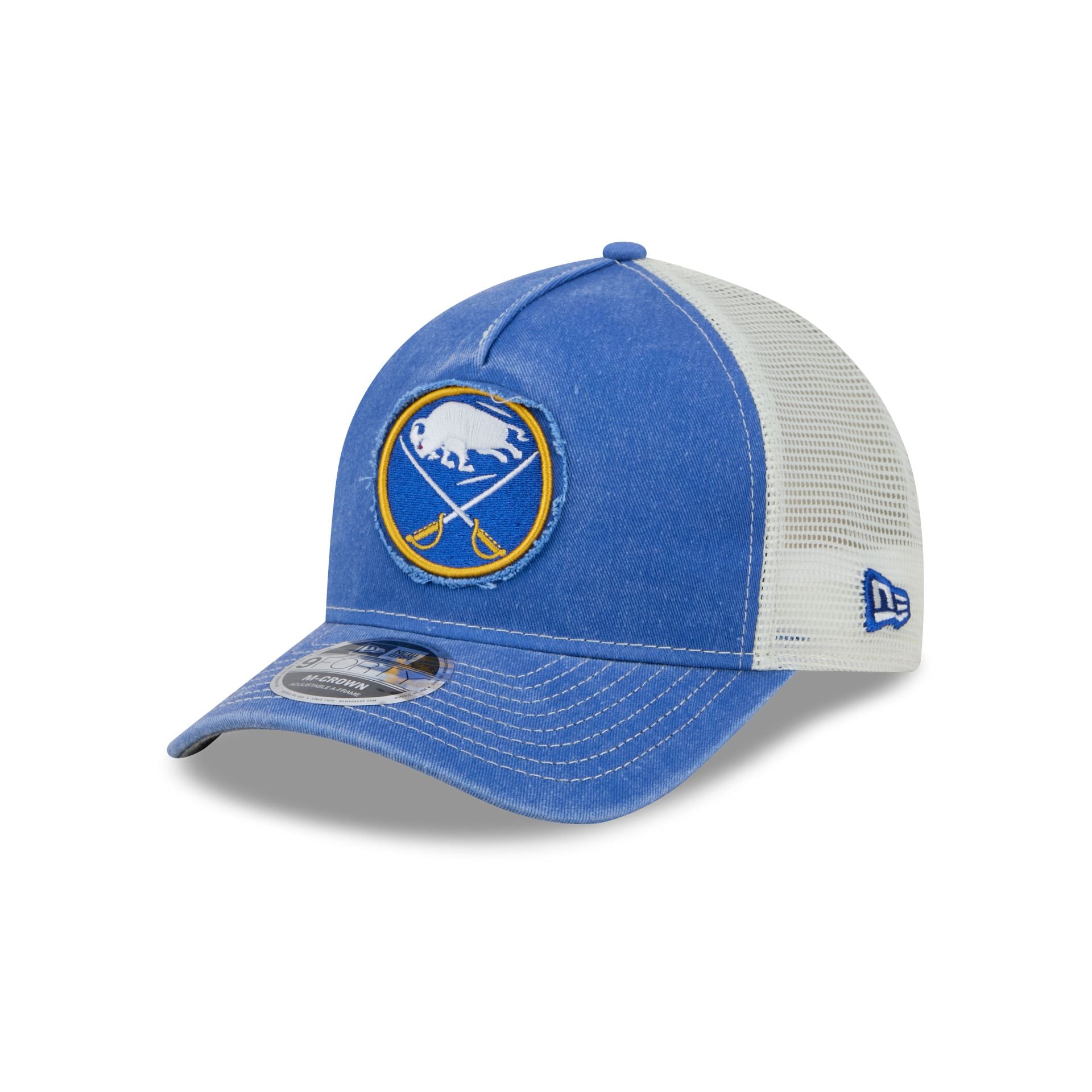 Buffalo Sabres Frayed Logo 9FORTY M-Crown A-Frame Trucker Hat