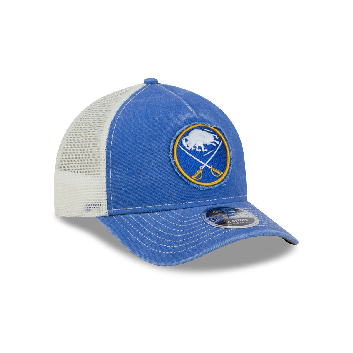 Buffalo Sabres Frayed Logo 9FORTY M-Crown A-Frame Trucker Hat