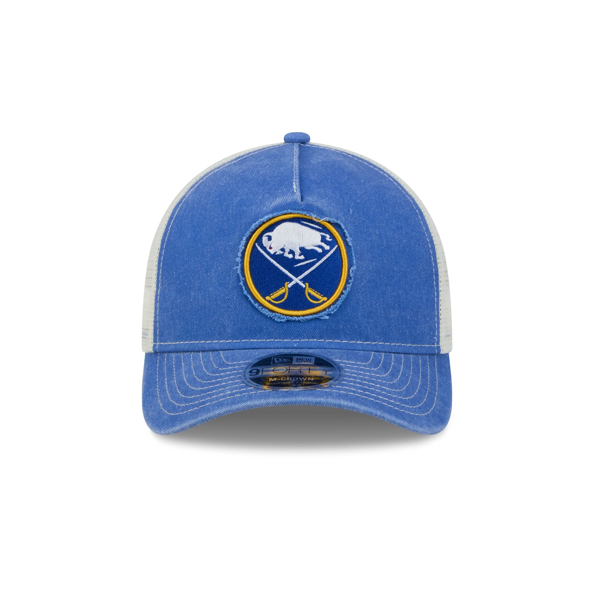 Buffalo Sabres Frayed Logo 9FORTY M-Crown A-Frame Trucker Hat